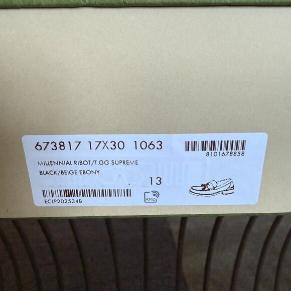 Gucci 673817 Millenial Ribot Supreme GG Men's leather tassle loafers, sz G13 - Picture 13 of 13